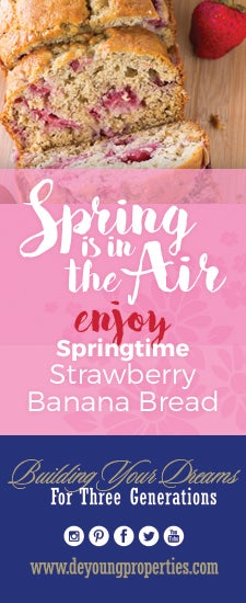 Enjoy A Springtime Strawberry Banana Bread From De Young!