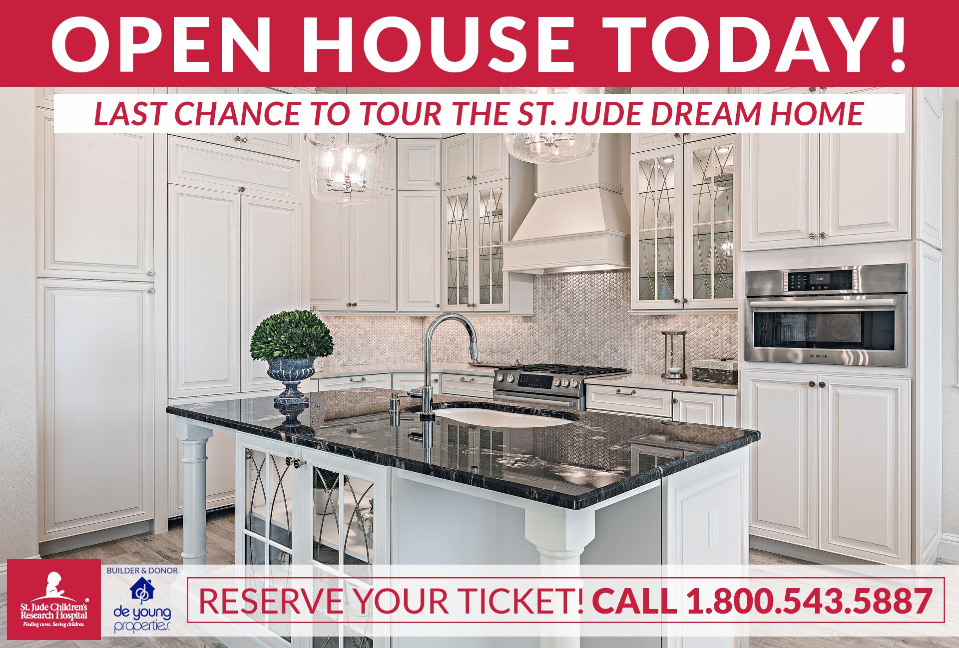 Last Chance To Tour The 2018 St. Jude Dream Home! Call (800) 543-5887 Today And Reserve Your Ticket!