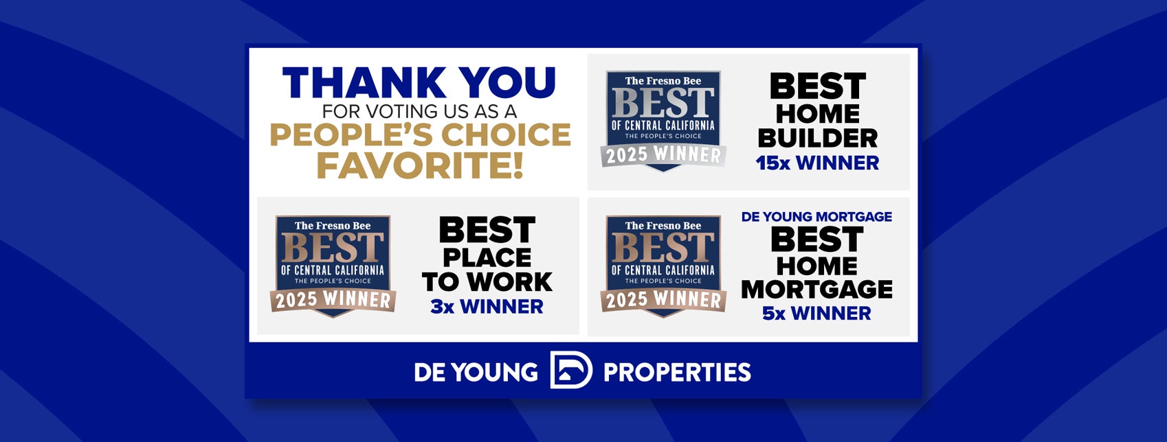 De Young Properties Wins Best Homebuilder!