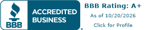 BBB Accredited Business seal for Mitchell Homes, Inc., BBB Rating A+
