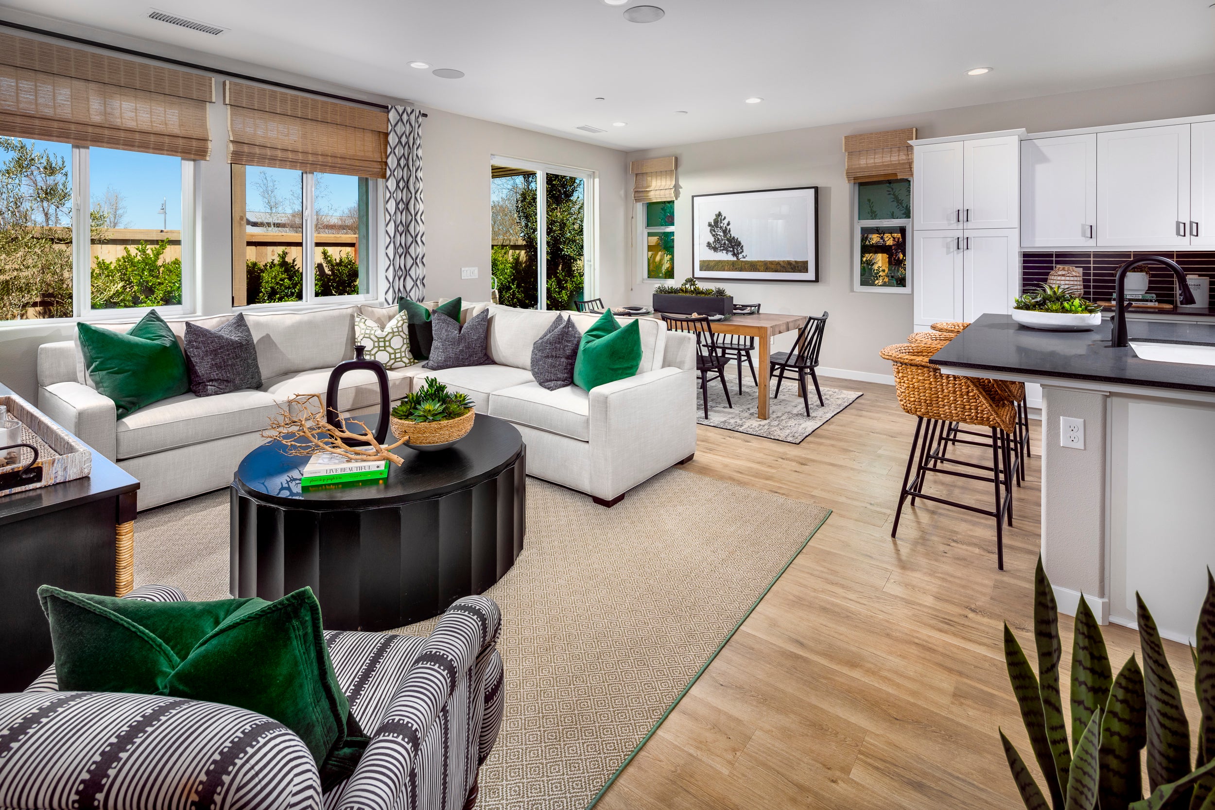 Modern open floor plans as seen in the Blossom Plan at the Poppy collection
