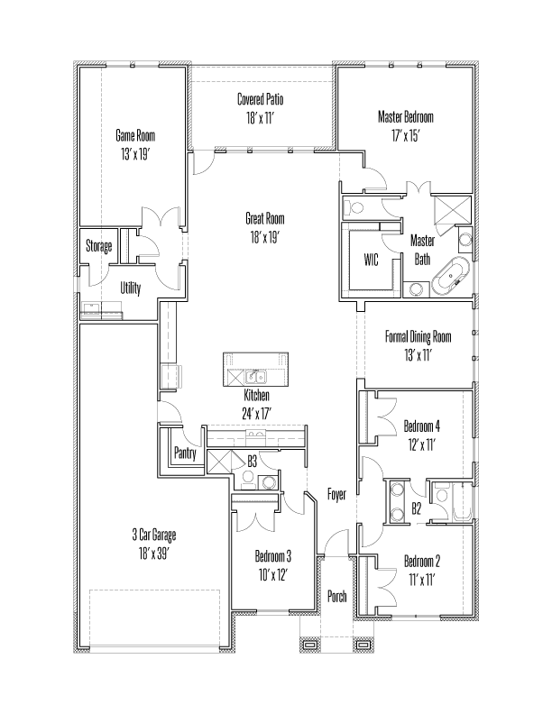 1316 Deering Creek Drive Floorplan Image - First Floor
