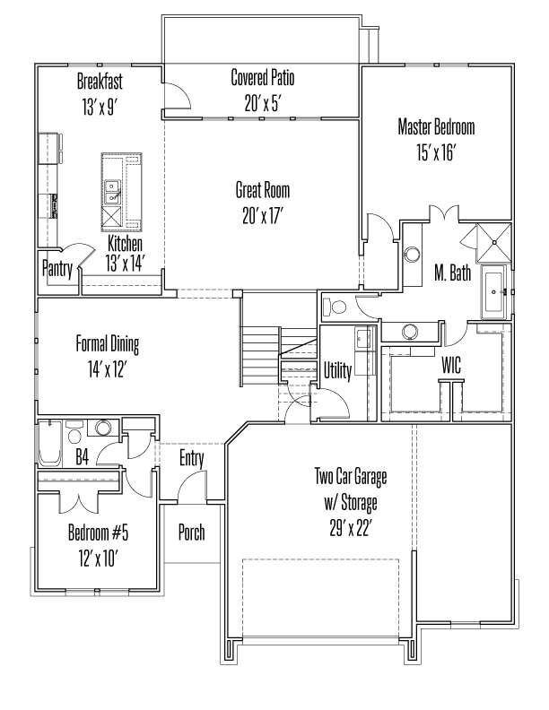 1205 Deering Creek Drive Floorplan Image - First Floor