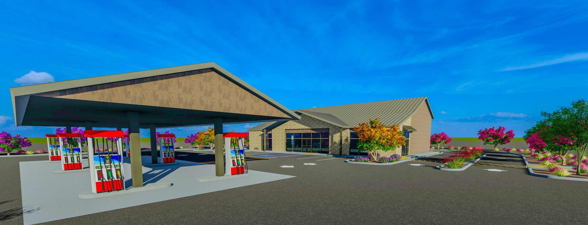 Rendering Neighborhood Market and Fuel Station coming to Tesoro Viejo