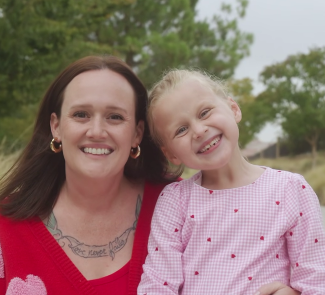 Courtney with daughter LuluBelle, who was born with complex congenital heart defects.