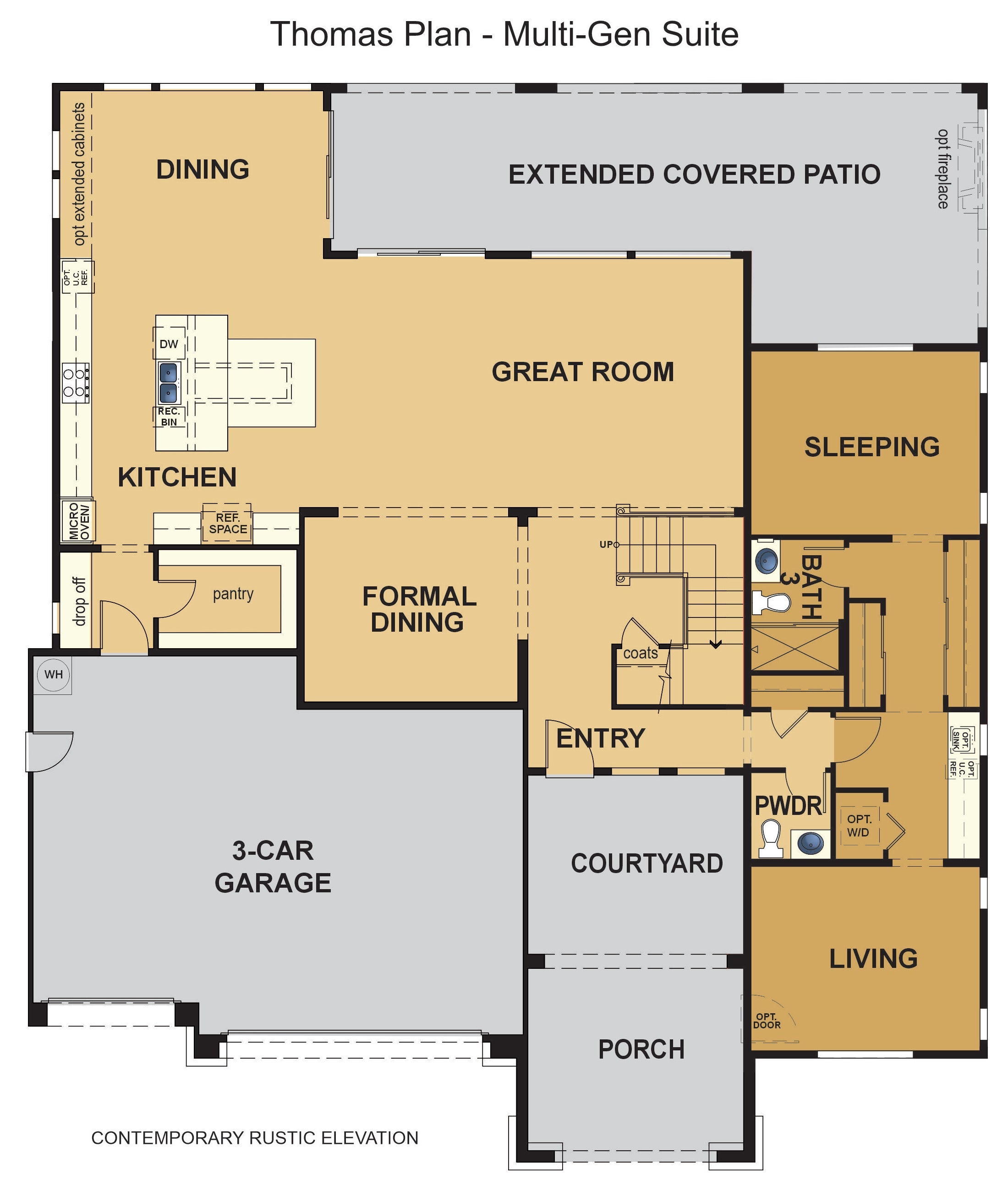 Thomas Plan, Multi-Gen Suite Floorplan by McCaffrey Homes