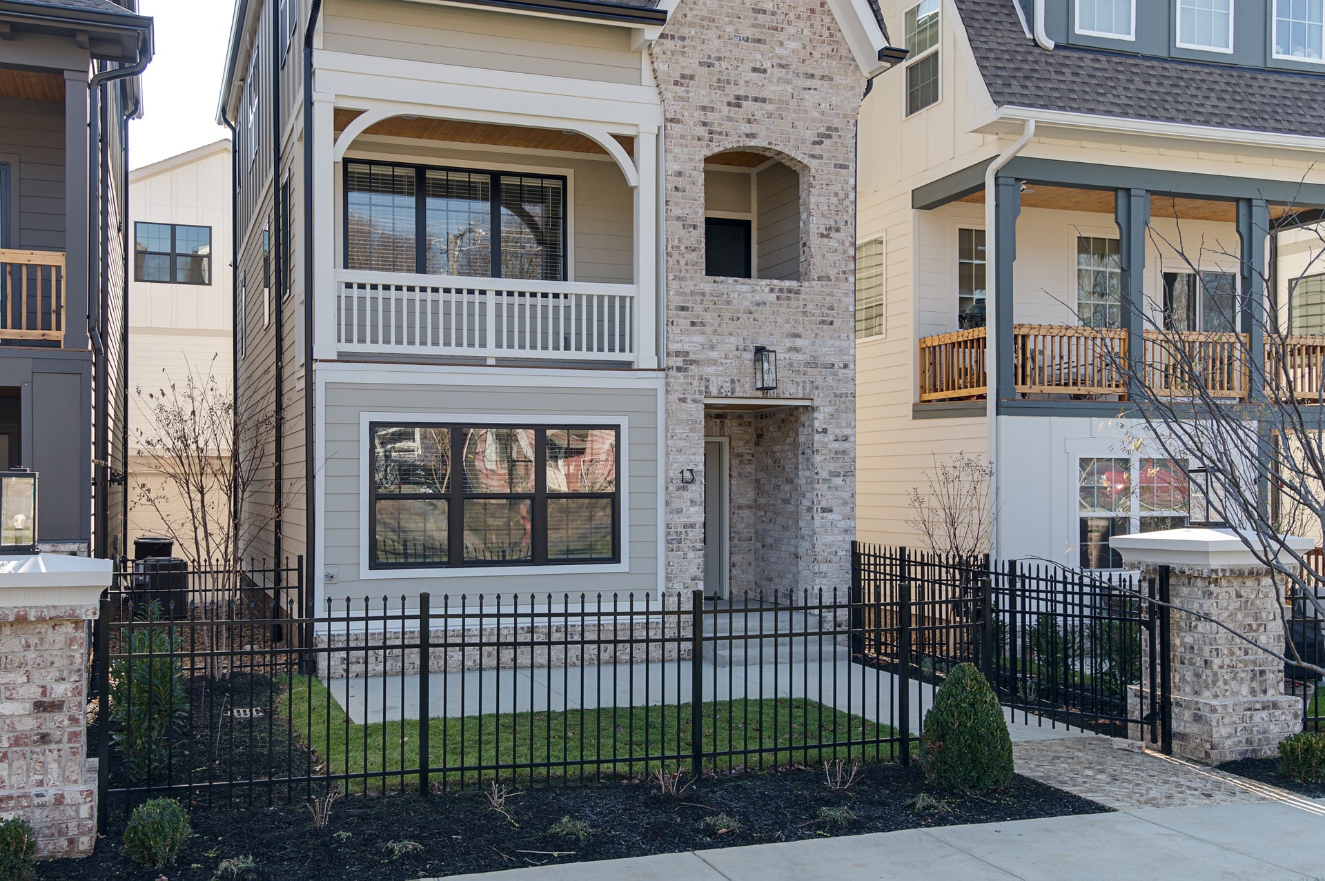 Highland Gardens townhomes with gated front courtyards in East Nashville