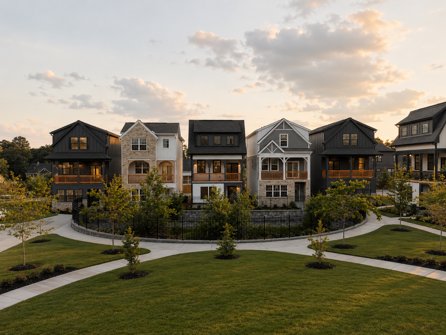 The freshened community courtyard at Highland Gardens