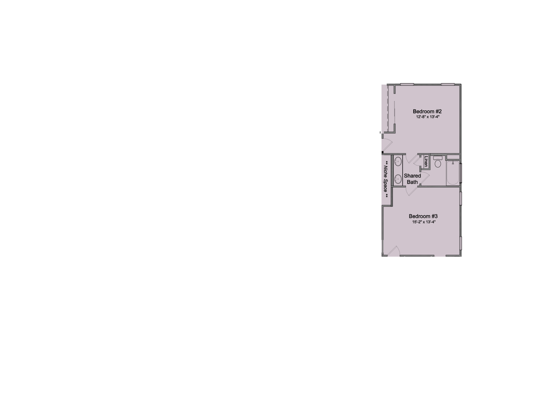 Alternate Bedroom 2 and 3 Entrances